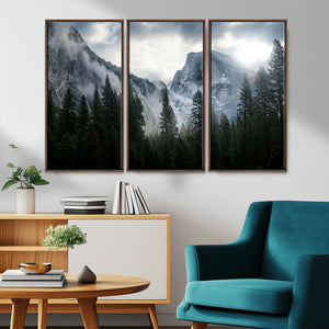 Yosemite National Park El Capitan Foggy Mountain Wall Art |