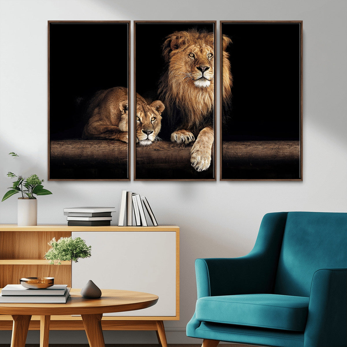 Lion Canvas Wall Art – Majestic Animal Print Artwork for