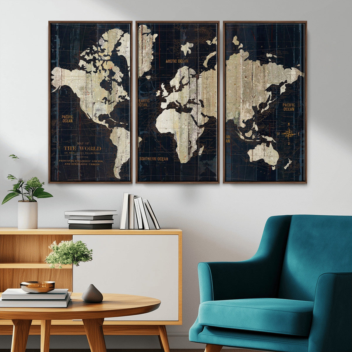 World Map Canvas Print – Detailed Map of the World Wall Art