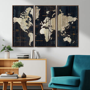 World Map Canvas Print – Detailed Map of the World Wall Art