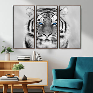 Black and White Tiger Wall Art Animal Canvas Print