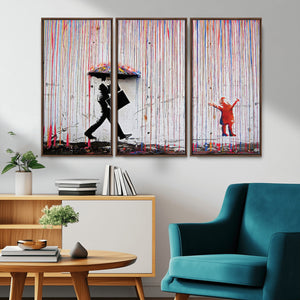 Banksy Wall Art Canvas Print, Framed Graffiti Art Picture