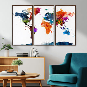 World Map Canvas Print – Detailed Map of the World Wall Art