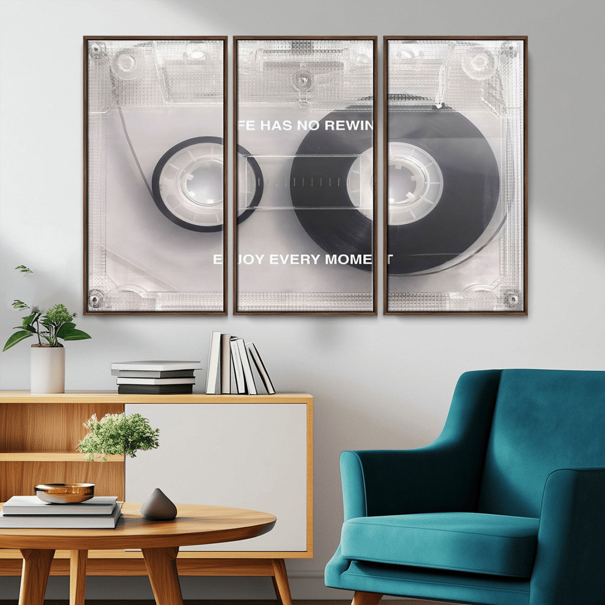 Vintage Cassette Tape Canvas Wall Art - Inspirational 'Life