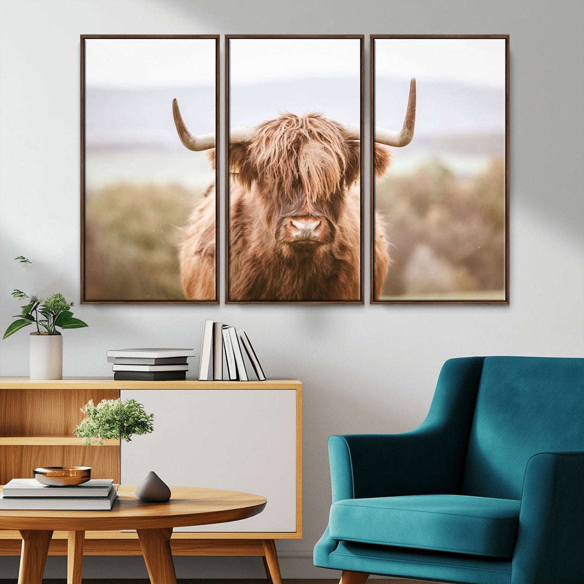 Scottish Serene Highland Cow Canvas Wall Art – Serene