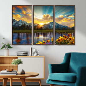 Grand Teton Park Sunrise Wall Art – Vibrant Landscape Canvas