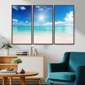 Blue Ocean Wall Art Canvas Print - Tranquil Ocean Paradise