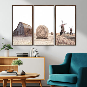 Farm Prints Set, Set of 3 Farmhouse Wall Art, Country House