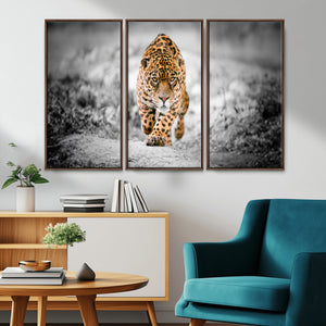 Jaguar Wall Art Canvas Print - Majestic Big Cat in Focused