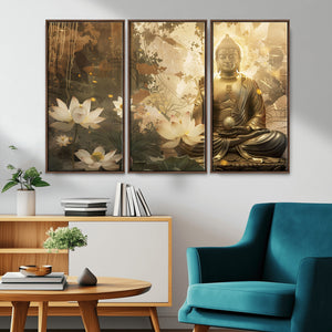 Zen Buddha Wall Art Canvas Print | Peaceful Meditation Decor