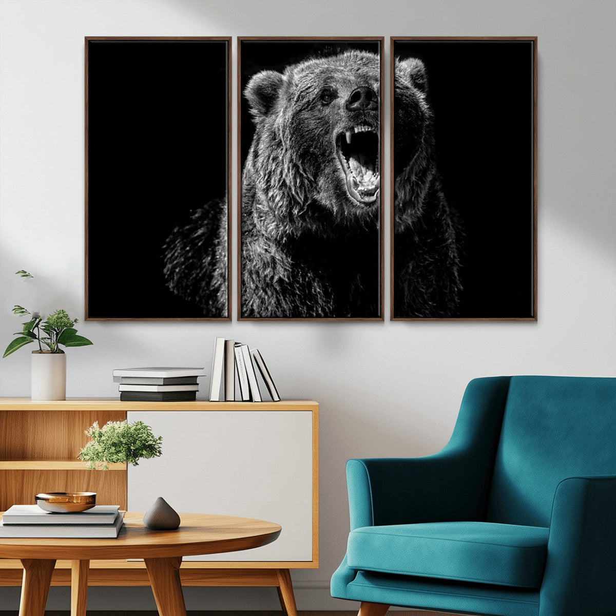 Bear Canvas Print | Wildlife Wall Art for Cabin Decor |