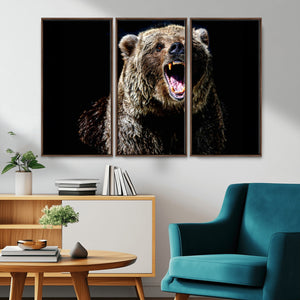 Grizzly Bear Canvas Print | Wildlife Wall Art for Cabin