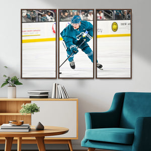 San Jose Sharks Ice Hockey Player Wall Art Canvas Print