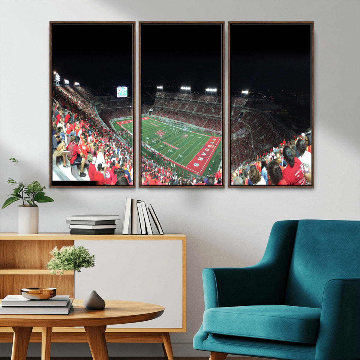 Houston Cougars Football Team Print - Houston TDECU Stadium