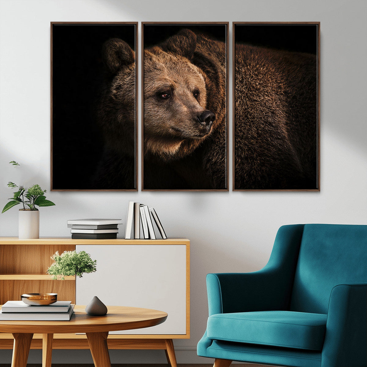 Wild Grizzly 399 Bear Canvas Wall Art Print, Bear Animal