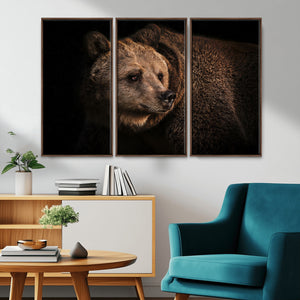 Wild Grizzly 399 Bear Canvas Wall Art Print, Bear Animal