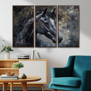 Large Abstract Horse Wall Art Canvas Print | Farmhouse Wall