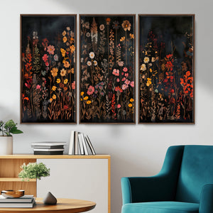 Large Floral Painting Print Illustration Flowers Canvas Wall