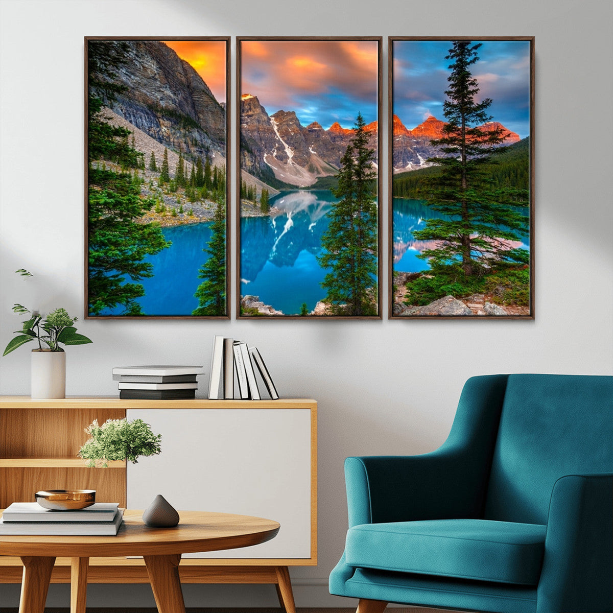 Canadian Rockies Moraine Lake Wall Art Canvas Print, Pine