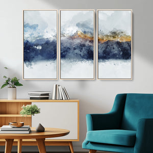 Abstract Mountain Range Art Canvas Print | 3 Panel