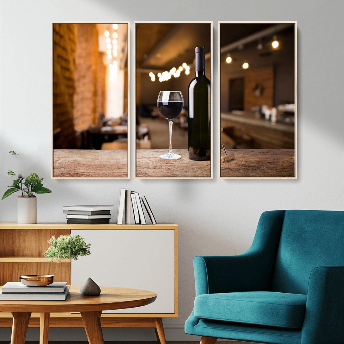 Wine and Bottle Wall Art Canvas Print
