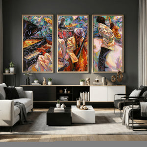 African American Jazz Art Music Abstract Wall Art Painting