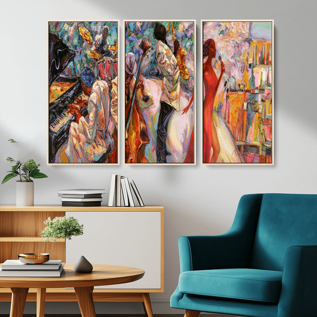 Abstract Afro American Jazz Canvas Wall Art | Music-Inspired