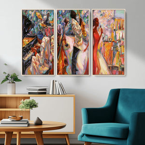 Abstract Afro American Jazz Canvas Wall Art | Music-Inspired