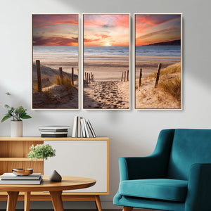 Sunset on the Sea Wall Art Canvas Print