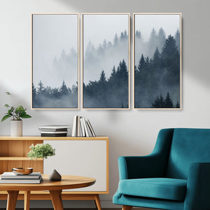 Foggy Pine Forest Wall Art Canvas Print