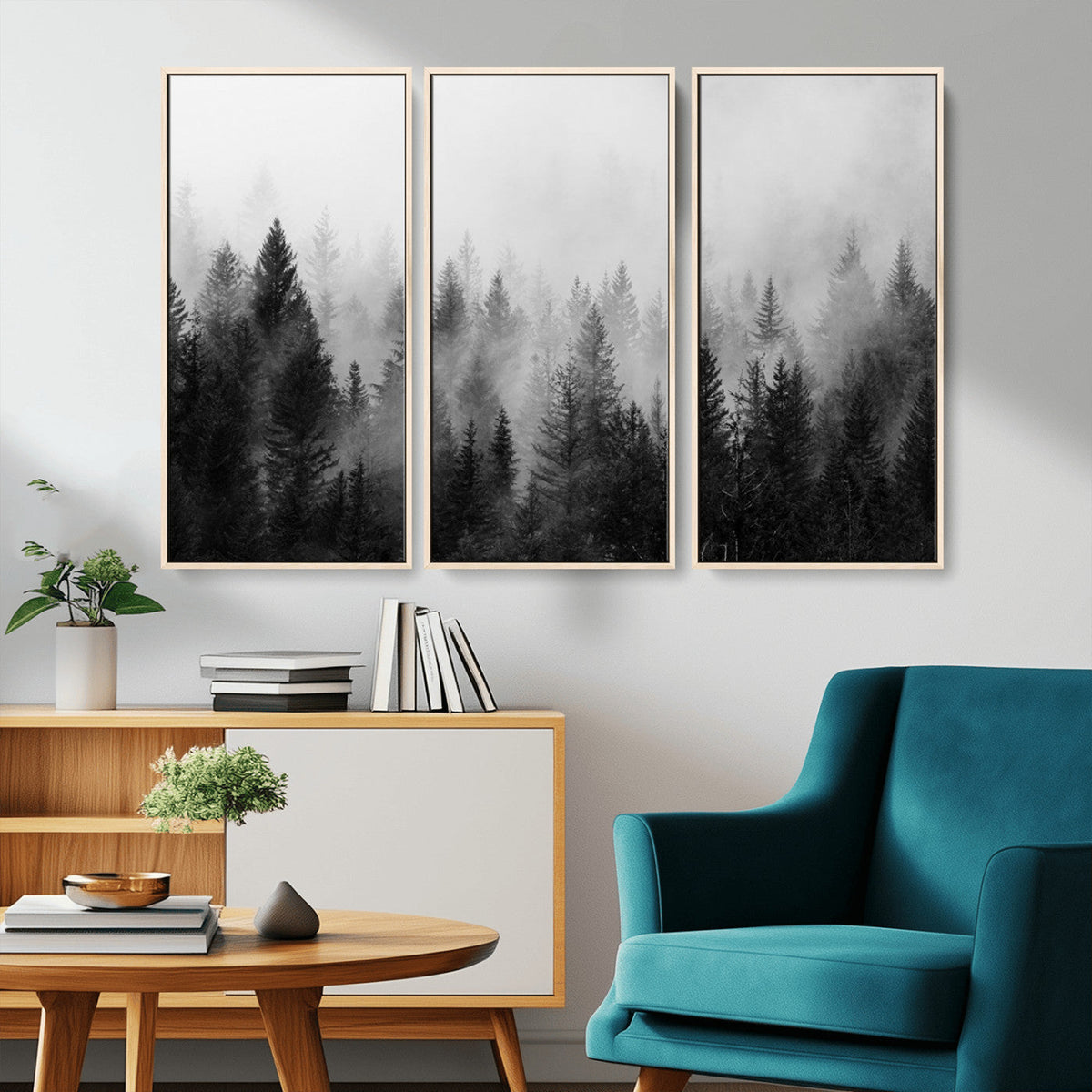 Fogy Forest Canvas Wall Art Print - Mountain Wall Art with