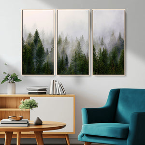 Forest Wall Art Canvas Print | Foggy Forest Wall Art | Pine