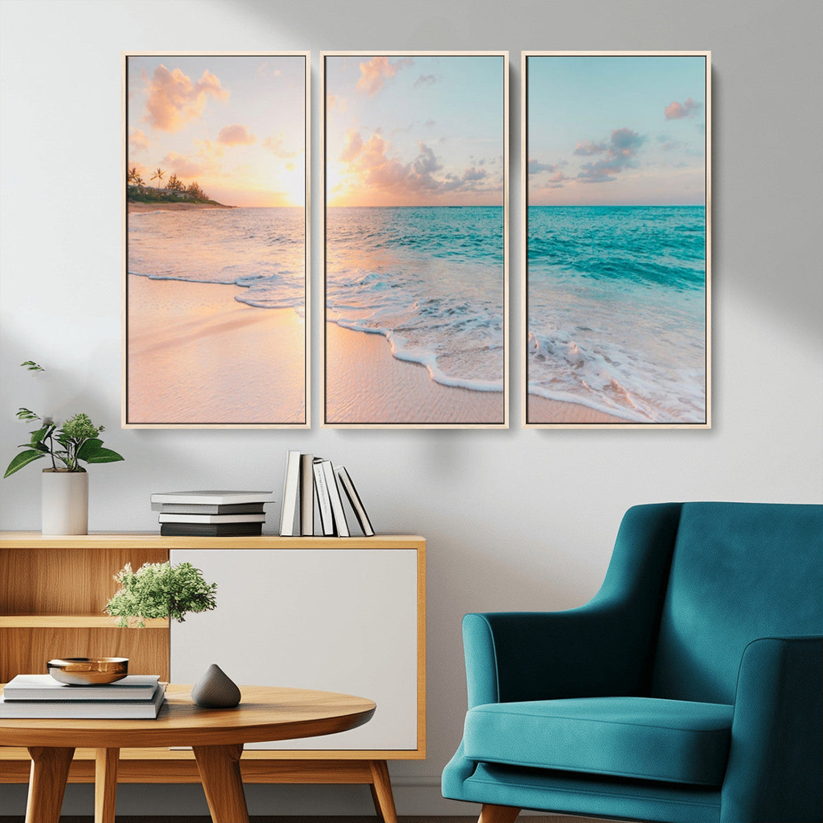 Beach Wall Art - Stunning Ocean Sunset Canvas Print with