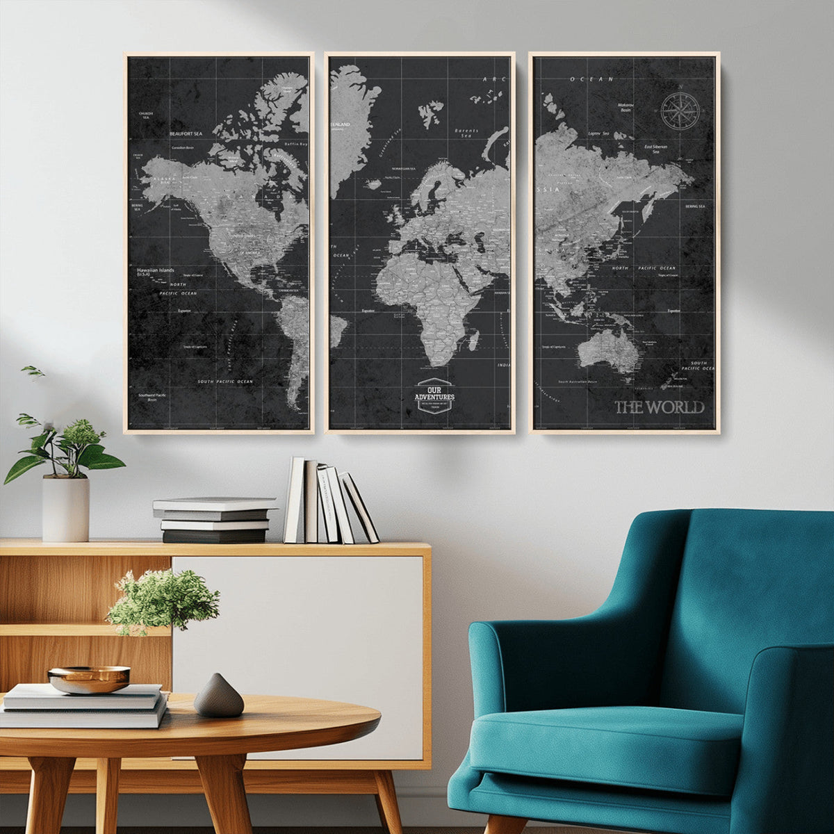 World Map Canvas Print – Detailed Map of the World Wall Art