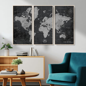 World Map Canvas Print – Detailed Map of the World Wall Art