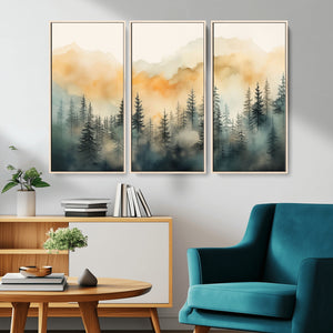 Abstract Forest Print - Mountain Wall Art | Autumn Landscape