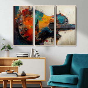 Abstract Guitar Wall Art Canvas | Vibrant Music-Inspired Art