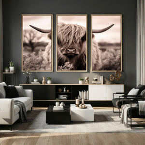 Scottish Cow Longhorn Wall Art Canvas Print