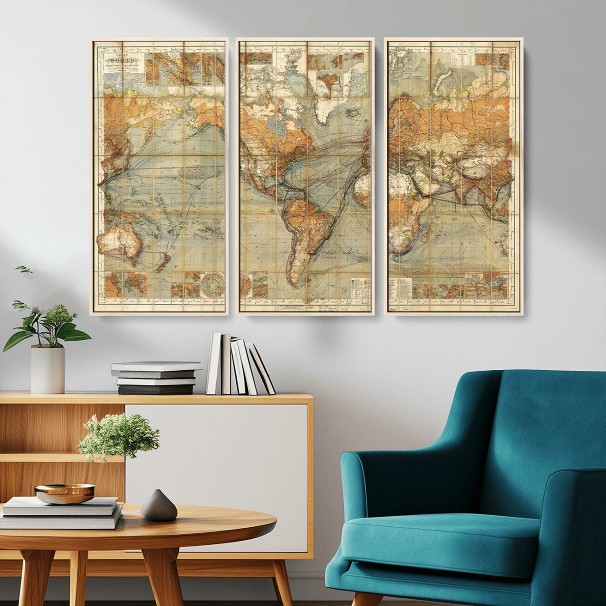 Push Pin World Map Canvas Print – Travel Tracker Wall Art