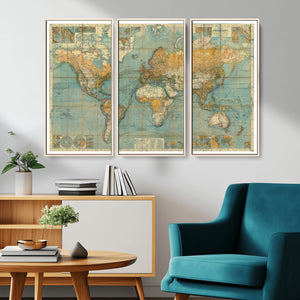 Push Pin World Map Canvas Print – Travel Tracker Wall Art