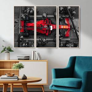 Ferrari Pit Stop Canvas Wall Art – Precision and Speed