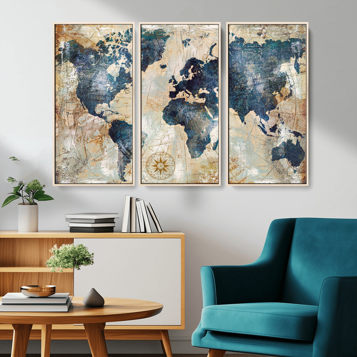 World Map Canvas Print – Framed Wall Art for Couples,