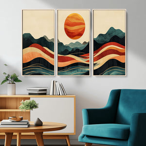 Mountain Triptych Wall Art Canvas Print – Western Nature