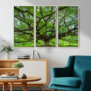 Oak Tree Wall Art Print, Forest Canvas Wall Art for Home and