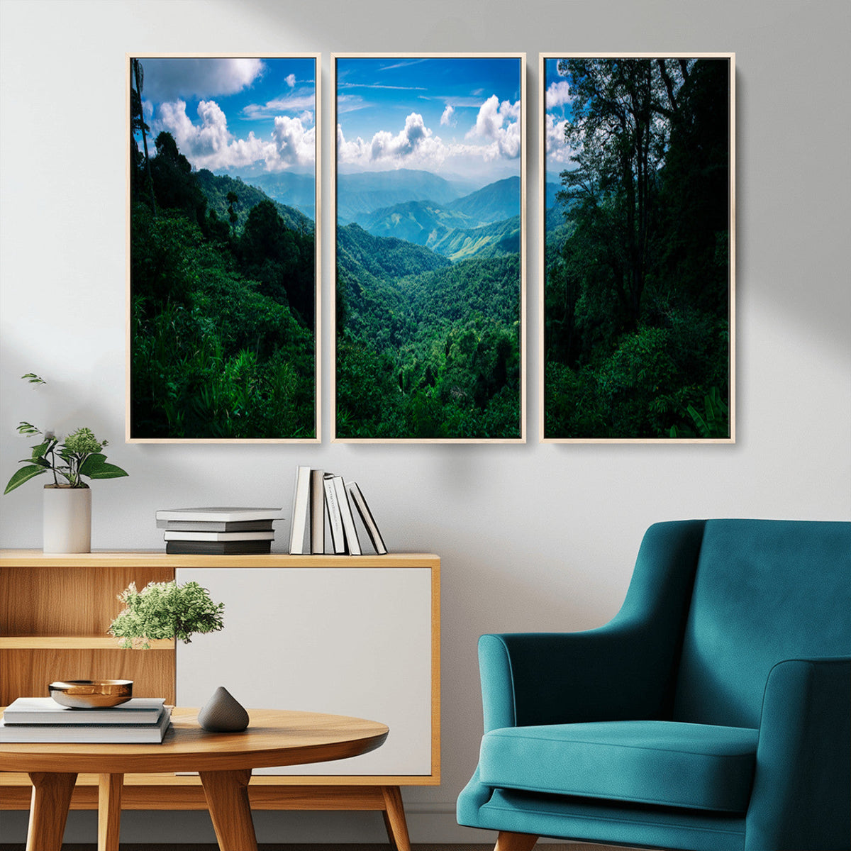 Tropical Jungle Wall Art Canvas Print – Framed Lush Valley