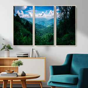 Tropical Jungle Wall Art Canvas Print – Framed Lush Valley
