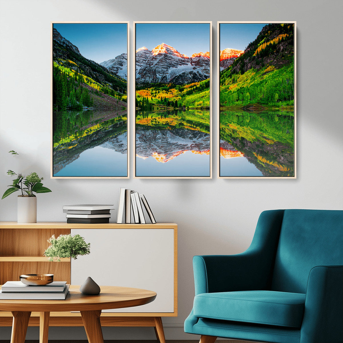 Majestic Snow-Capped Peaks Wall Art Canvas Print, Vibrant