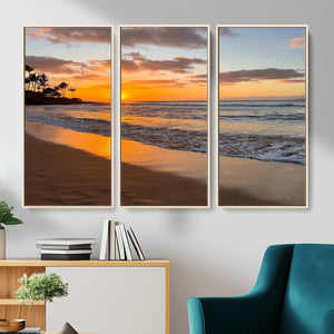 Tropical Beach Wall Art – Framed Sunset Ocean Canvas