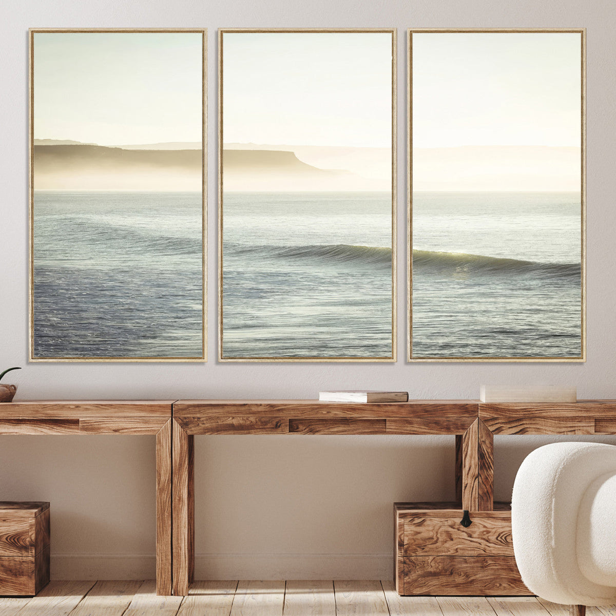 Coastal Cliffs Wall Art Canvas Print – Misty Ocean Seascape