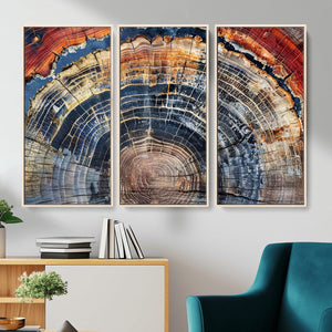 Tree Rings Wall Art Canvas Print – Framed Wood Art Picture